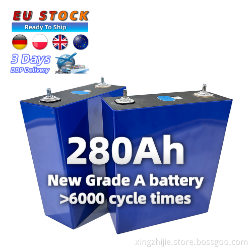 EU Stock 12000 Cycle Life Grade A 3.2V 280Ah Lithium Prismatic Cells for Solar Storage